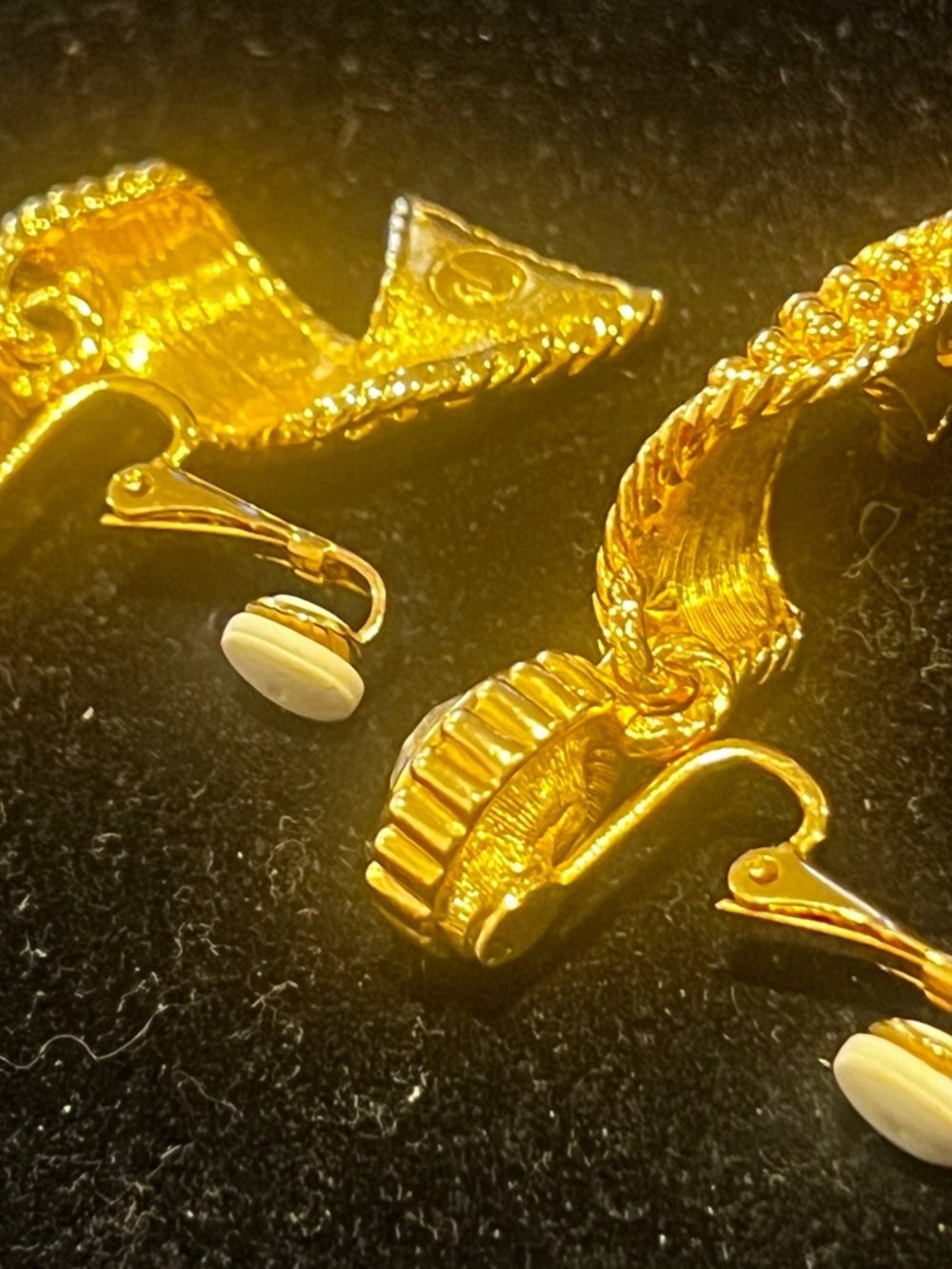 Swarovski Gold-Tone Twisted Drop Clip on Earrings with Clear Crystals - Picture 7 of 7